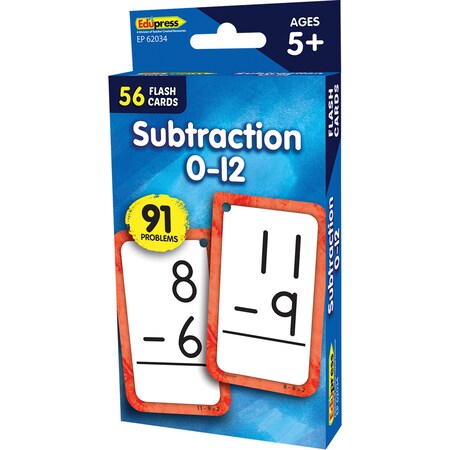 Edupress Subtraction 0-12 Flash Cards TCR62034
